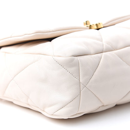 Chanel Lambskin Quilted Large 19 Flap Light Beige 8 of 9
