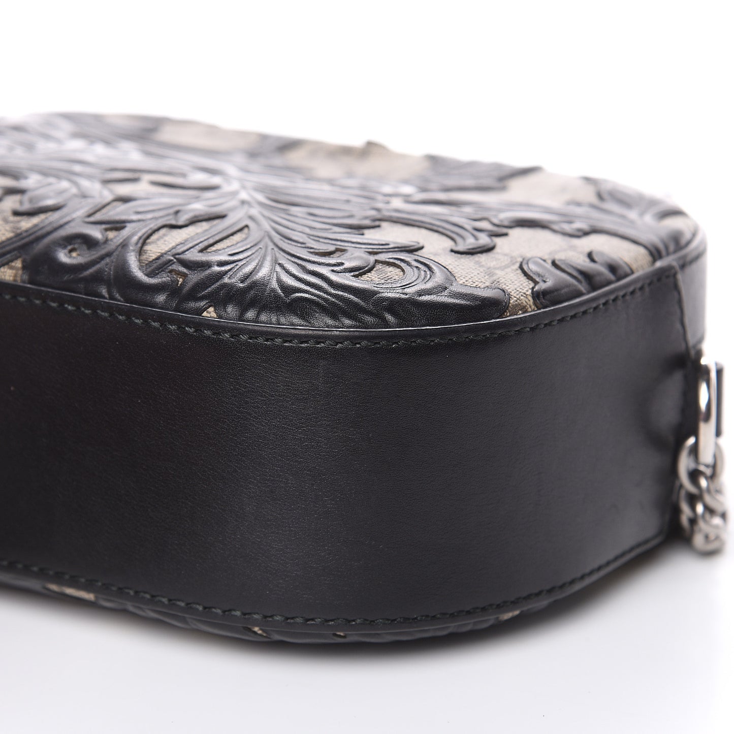 GG Supreme Monogram Arabesque Mini Chain Shoulder Bag Beige Black