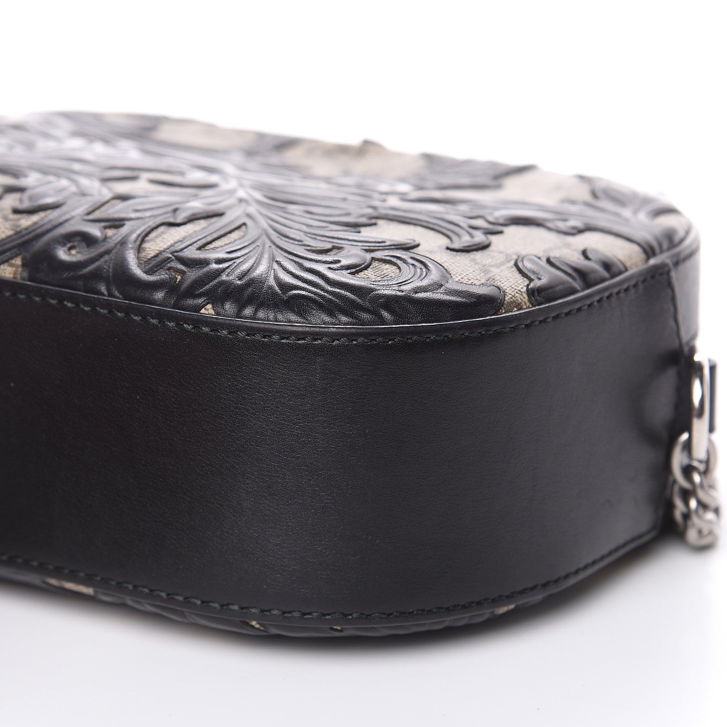 Gucci GG Supreme Monogram Arabesque Mini Chain Shoulder Bag Beige Black 9 of 13