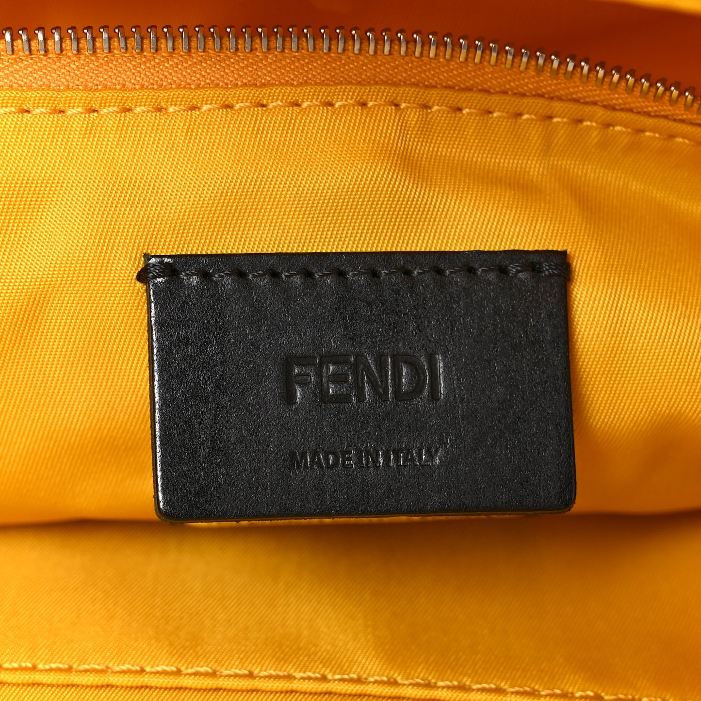 Econyl Nylon Cuoio Romano Monochrome Large Baguette Messenger Bag Sunflower