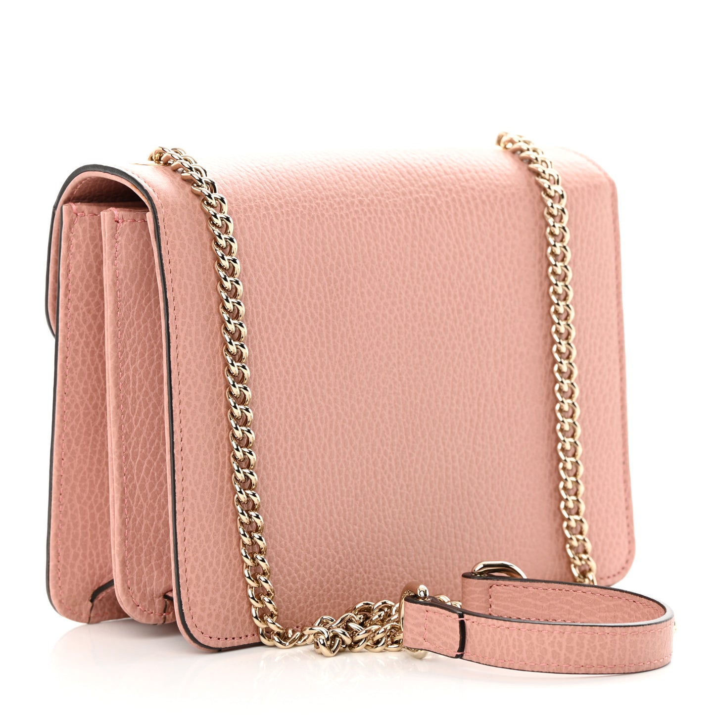 Dollar Calfskin Small Interlocking G Shoulder Bag Soft Pink