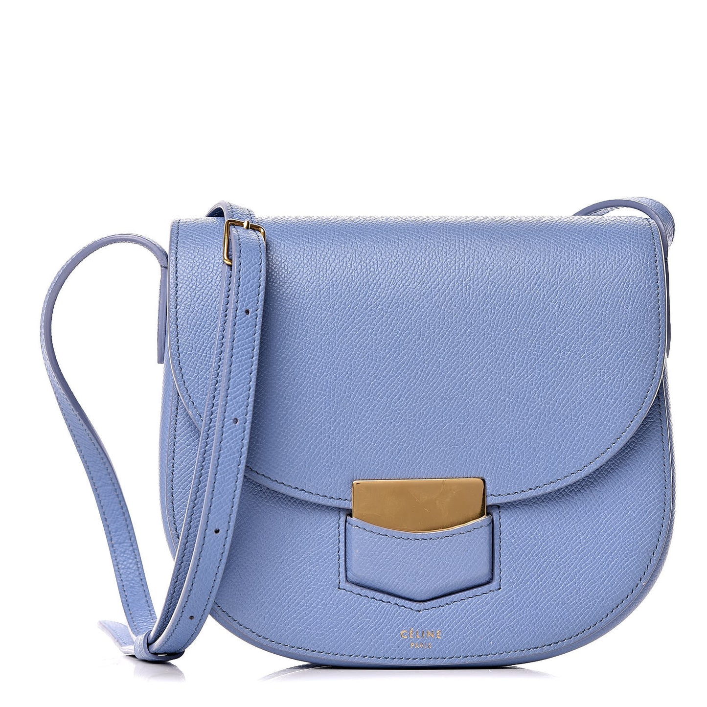 Grained Calfskin Small Trotteur Porcelain