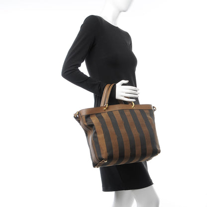 Fendi Pequin Vitello Shoulder Tote Tobacco Foresta 3 of 8