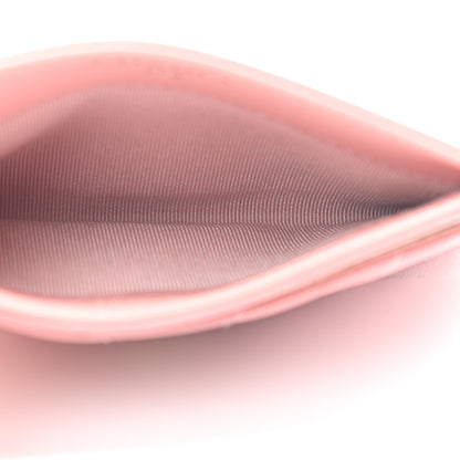 Chanel Caviar Flat Chevron Quilted Card Holder Wallet Pink 5 of 10