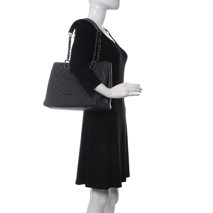 Chanel Caviar Quilted Grand Shopping Tote GST Dark Grey 2 of 10