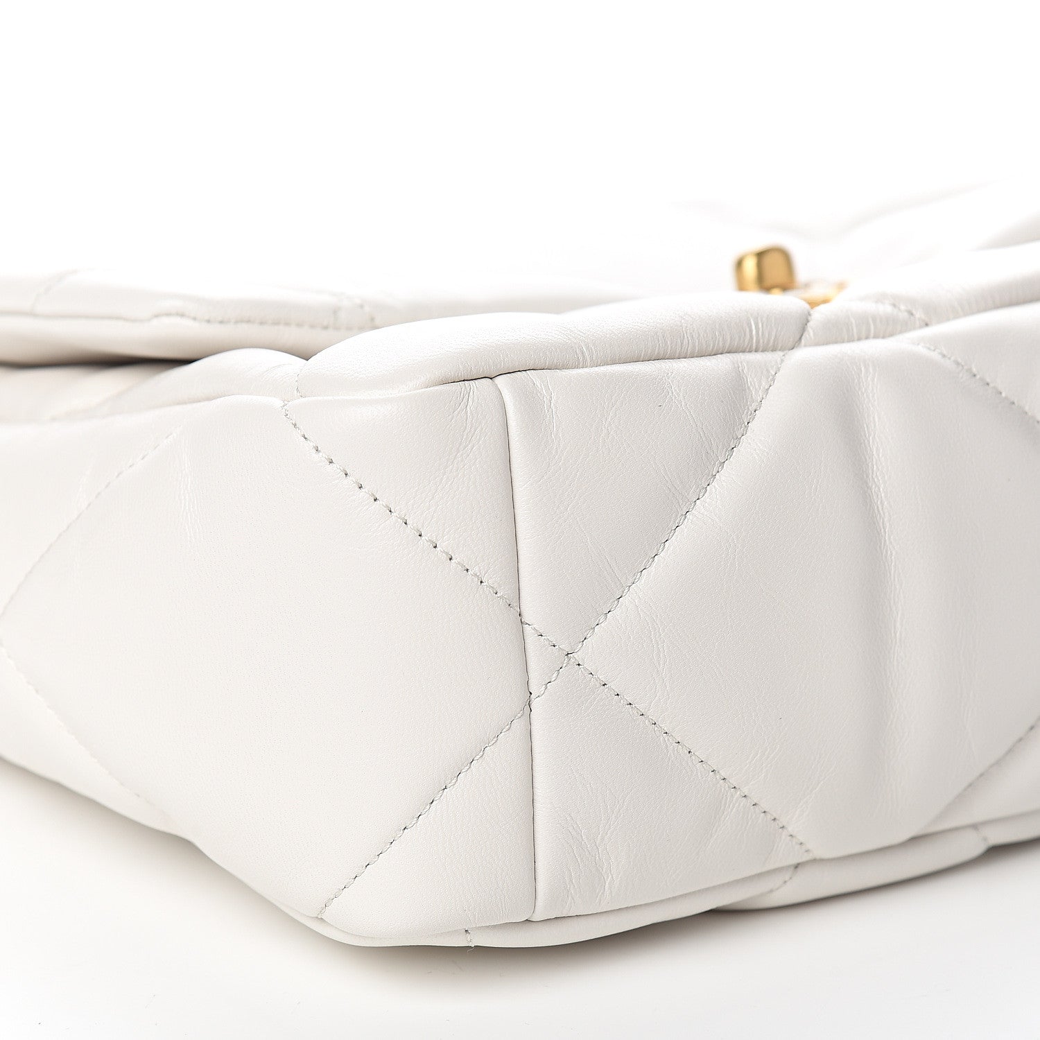 Chanel Goatskin Quilted Large 19 Flap White 7 of 10