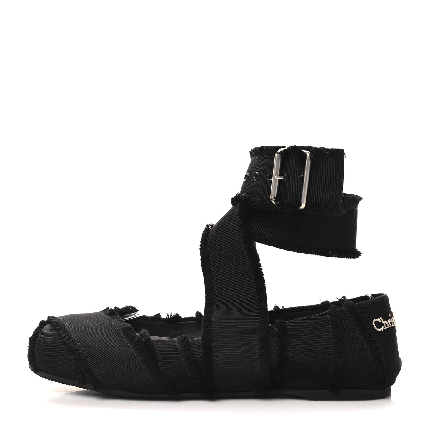 Grosgrain Fringe Songe Ballet Flats 37 Black