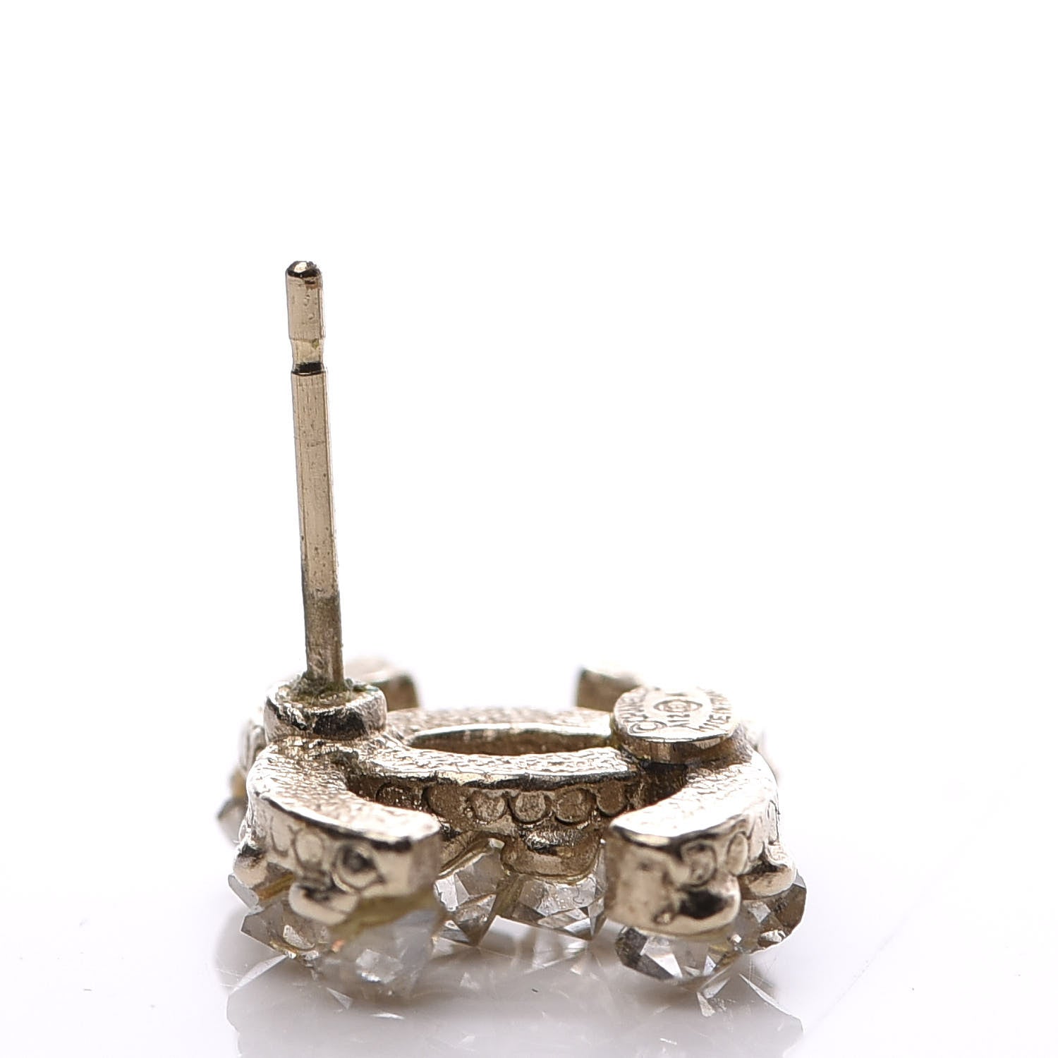Chanel Crystal CC Earrings Gold 6 of 6