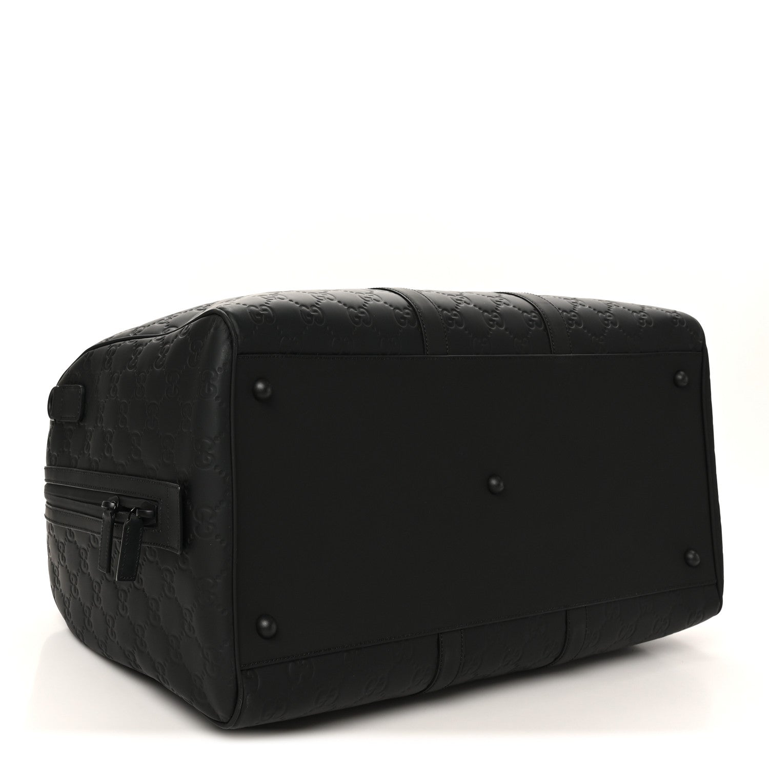Gucci Rubber Effect GG Embossed Large Duffle Bag Black 3 of 9