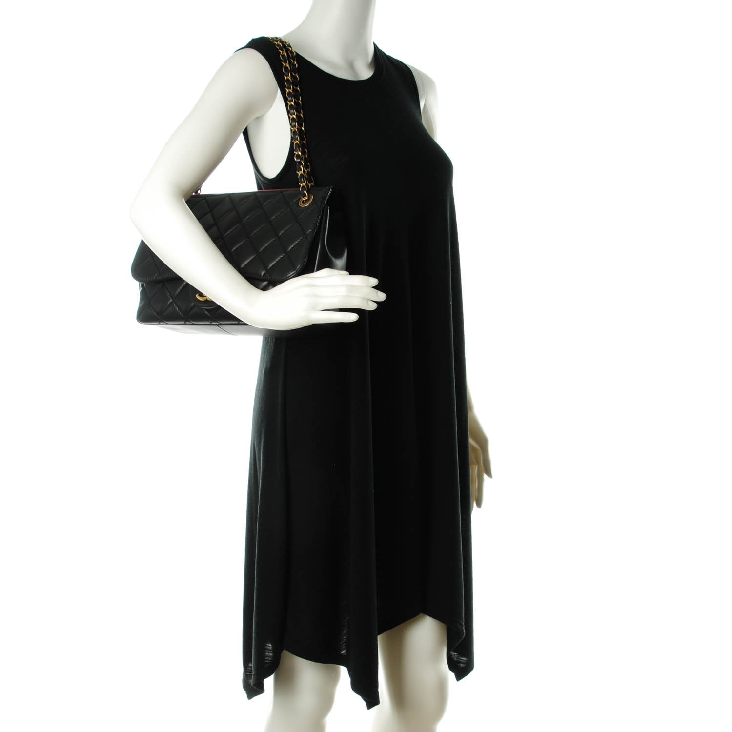 Chanel Calfskin Large Blizzard Zip Top Flap Bag Black 2 of 7