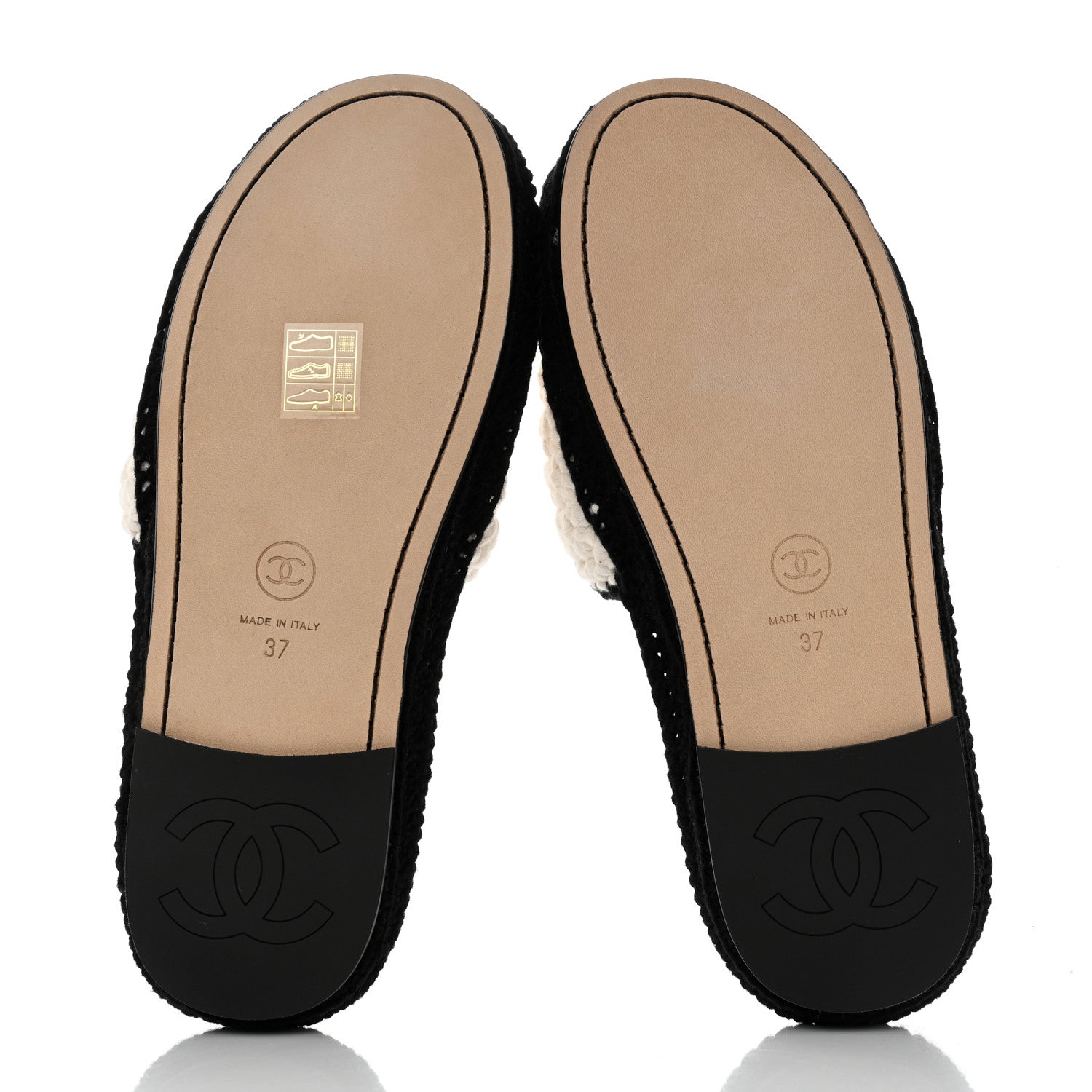 Chanel Crochet Mules 37 Ivory Black 5 of 9