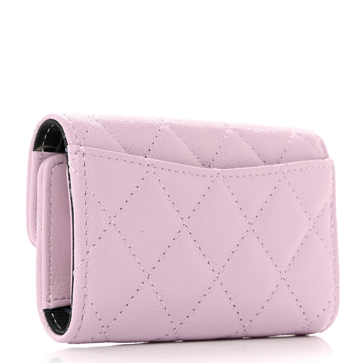 Caviar Quilted Classic 4 Key Holder Wallet Light Purple