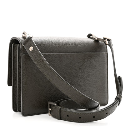 Saint Laurent Grained Calfskin Medium Monogram Sunset Satchel Dark Green 3 of 10