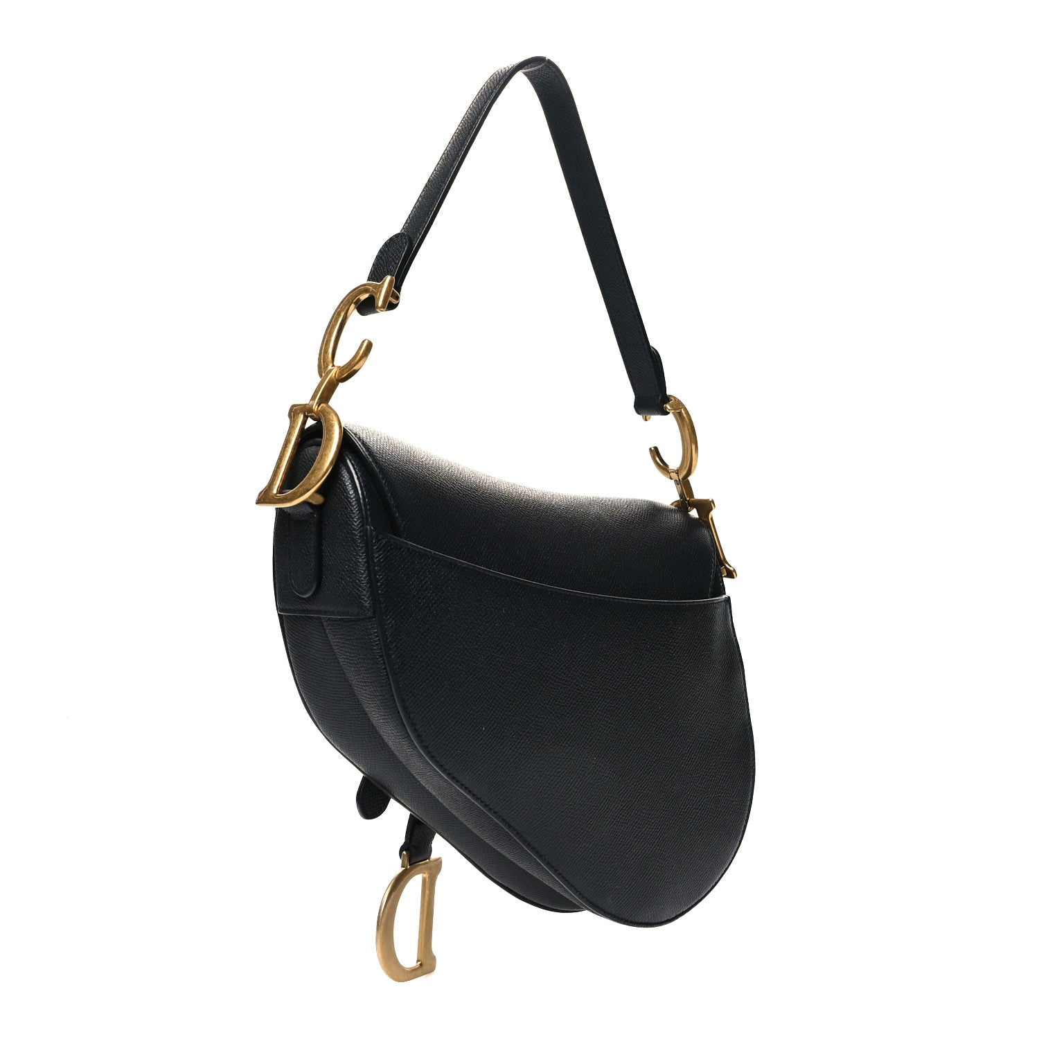 Christian Dior Grained Calfskin Saddle Bag Black 3 of 10