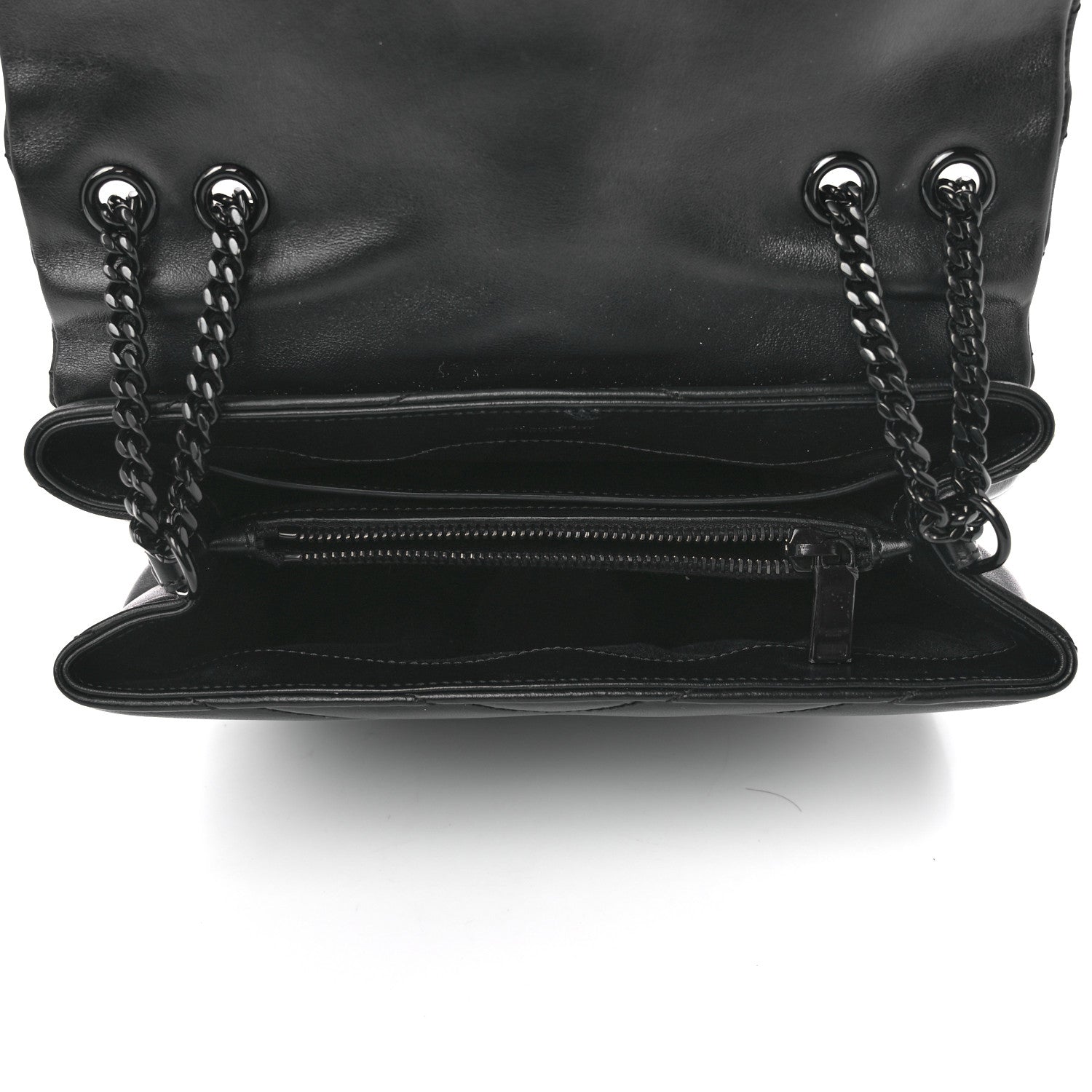 Saint Laurent Calfskin Y Quilted Monogram Monochrome Small Loulou Chain Satchel Black 4 of 15