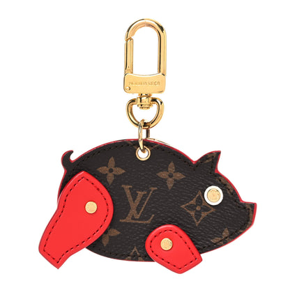 Louis Vuitton Calfskin Monogram Pig Bag Charm Key Holder Rouge 1 of 6