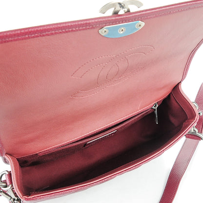 Chanel Nubuck Caviar Quilted Medium Daily Carry Messenger Burgundy 5 of 8