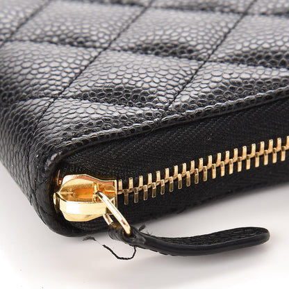 Chanel Caviar Quilted Large Gusset Zip Around Wallet Black 9 of 10