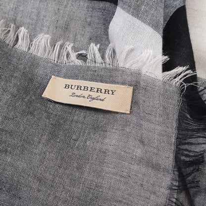 Burberry Wool Silk Gauze Check Scarf 6 of 7