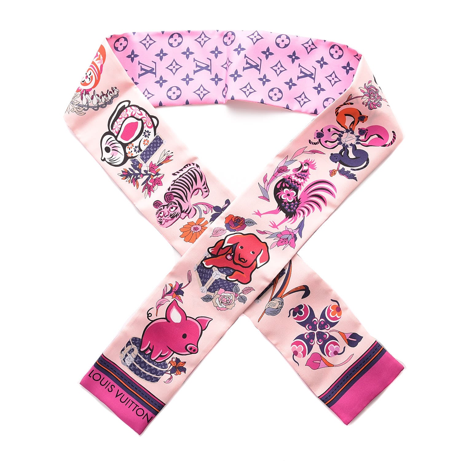 Louis Vuitton Silk Monogram Superstition Bandeau Rose 1 of 7