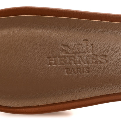 Hermes Calfskin Oasis Sandals 37 Gold 8 of 10