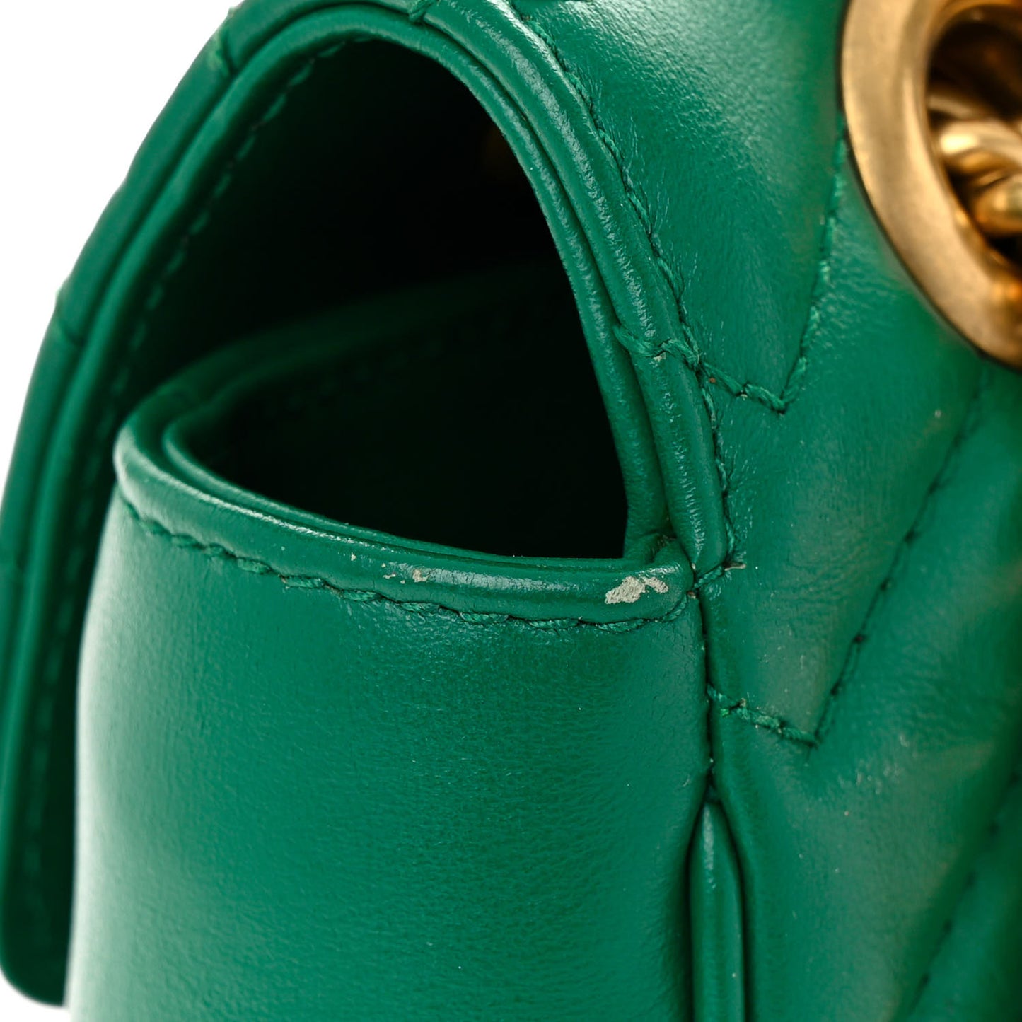 Calfskin Matelasse Small GG Marmont Shoulder Bag Emerald Green