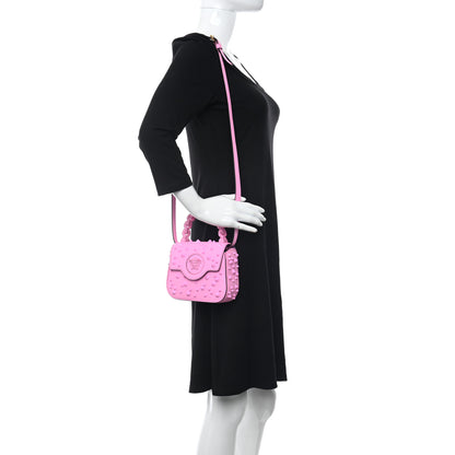 Versace Grained Calfskin Spiked Micro La Medusa Bag Pink Paradise 2 of 10