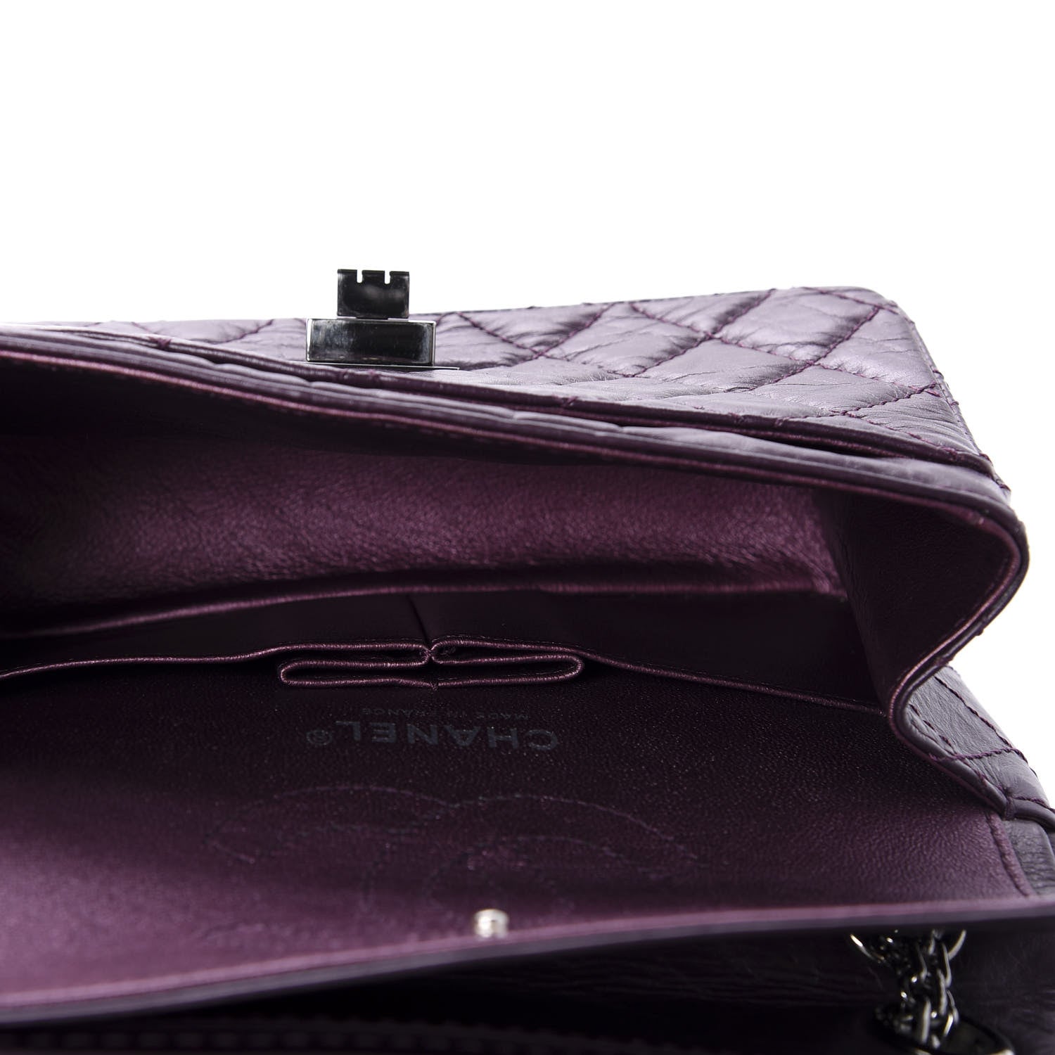 Chanel Aged Calfskin Quilted 2.55 Reissue 224 Flap Purple 5 of 11