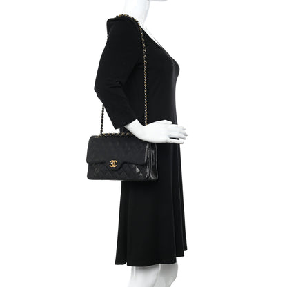 Chanel Lambskin Quilted Medium Double Flap Black 2 of 25