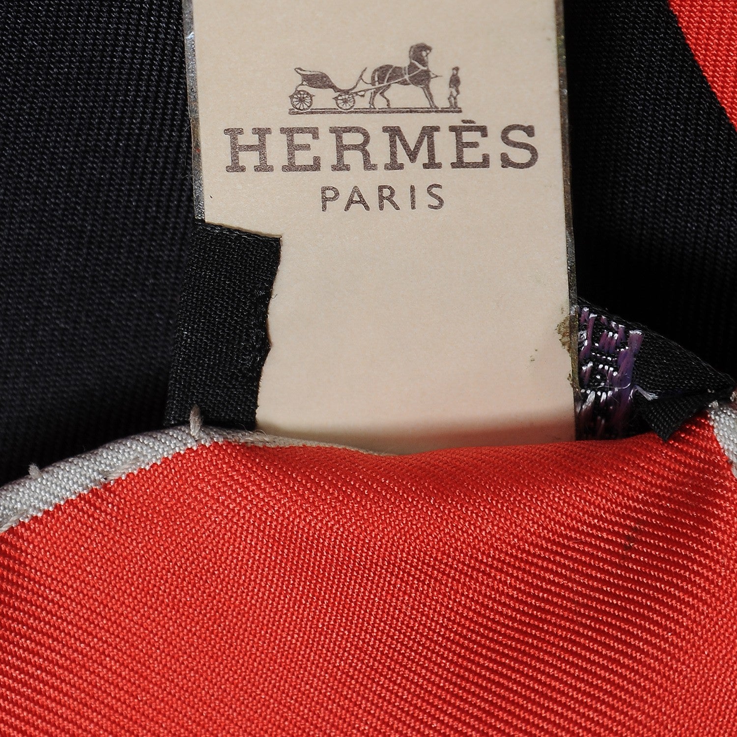 Hermes Silk Brides De Gala Scarf 90 Rouge Vif Black Creme 6 of 8