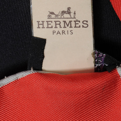 Hermes Silk Brides De Gala Scarf 90 Rouge Vif Black Creme 6 of 8