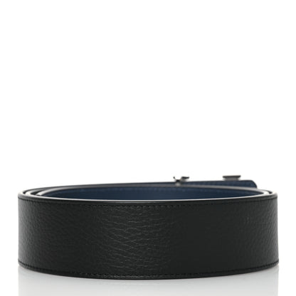 Louis Vuitton Calfskin 40mm Damier LV Reversible Belt 90 36 Black Blue 2 of 9