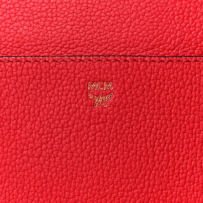 MCM Grained Calfskin Medium Milla Convertible Backpack Red 7 of 11