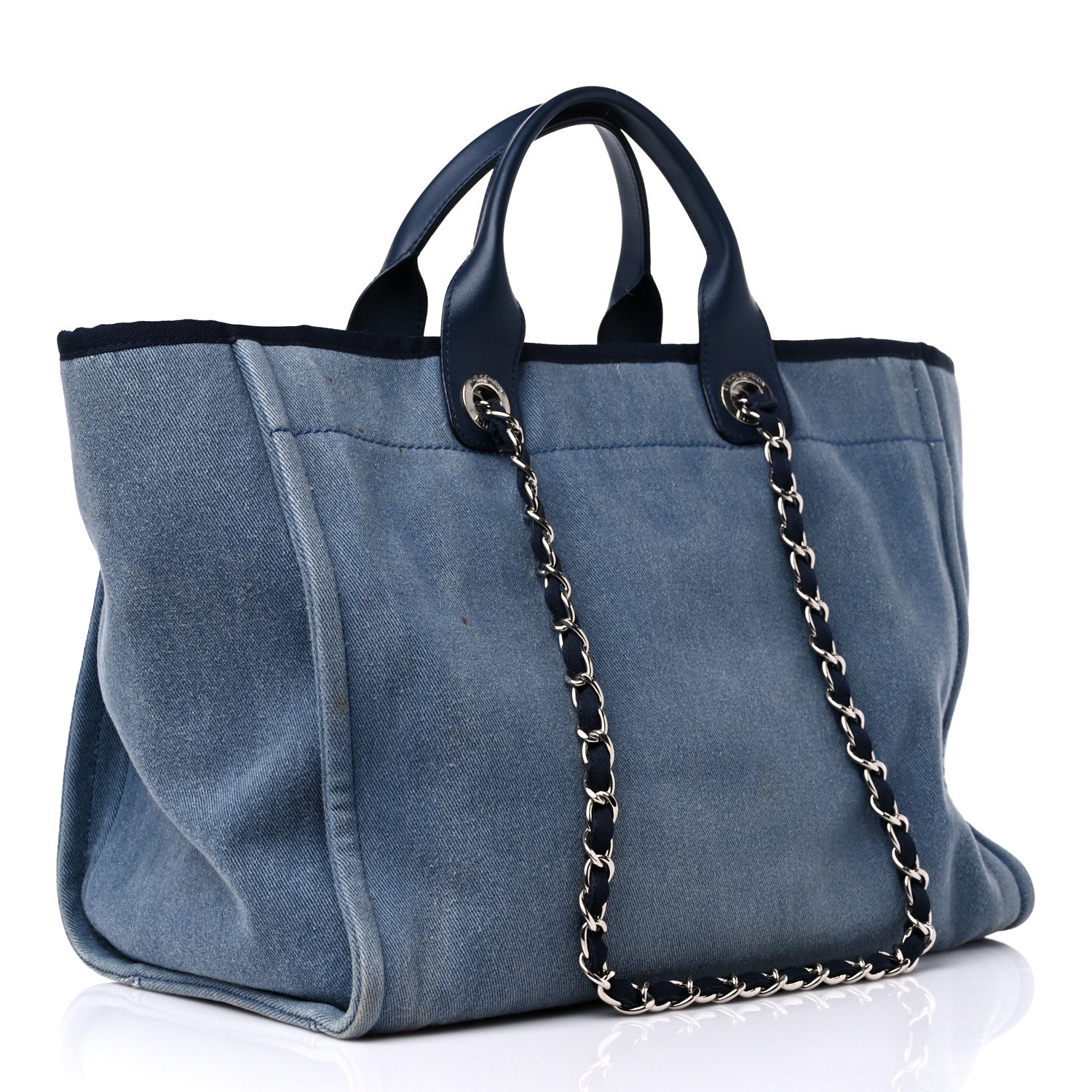 Chanel Canvas Sequin Medium Deauville Tote Navy 3 of 20