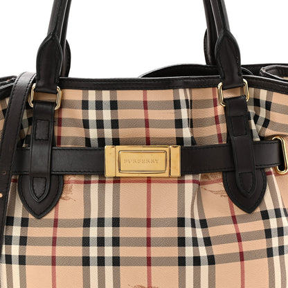 Burberry Haymarket Check Medium Golderton Tote Chocolate 9 of 12
