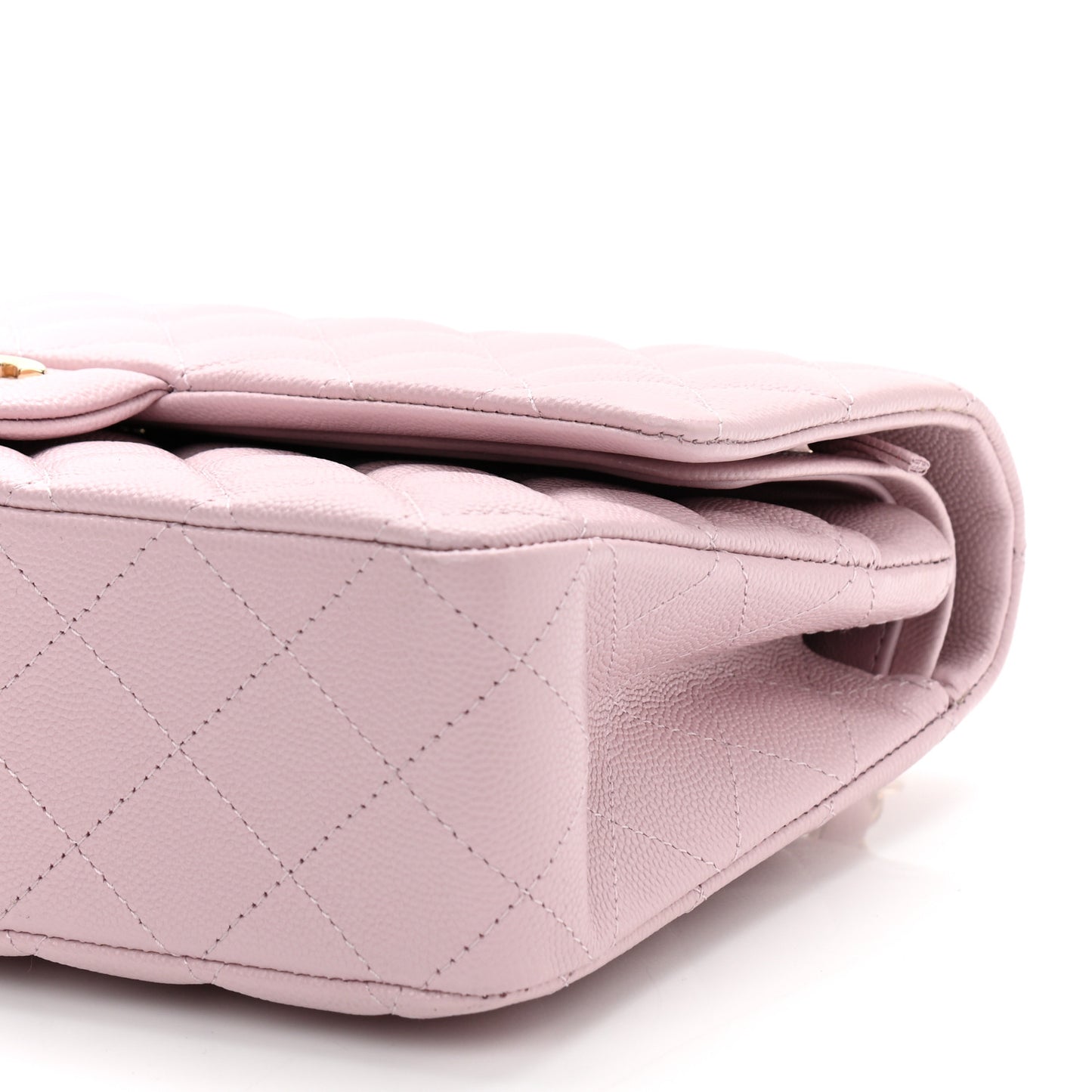 Caviar Quilted Medium Double Flap Light Pink