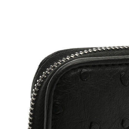 Bottega Veneta Ostrich Zip Around Wallet Black 9 of 9