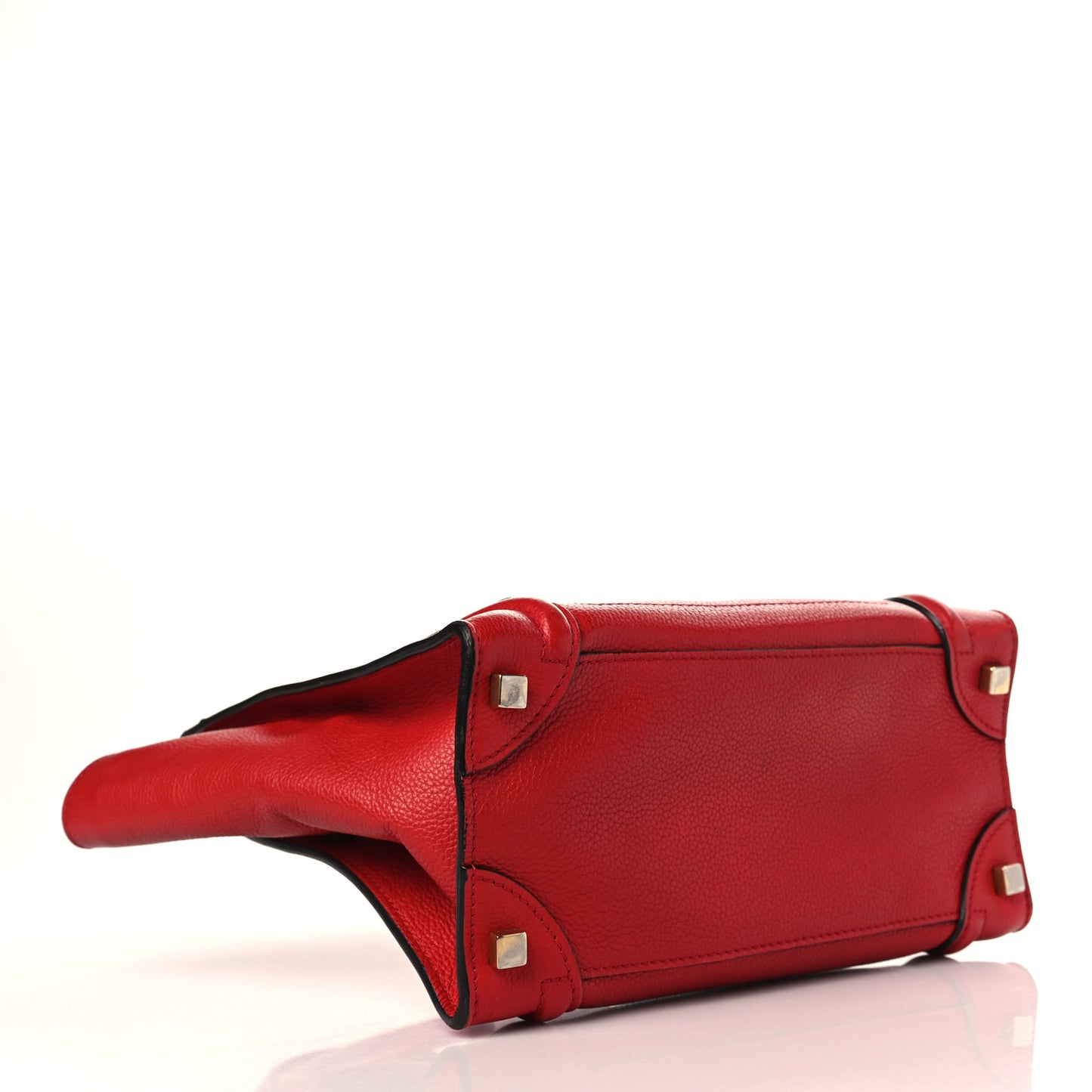 Drummed Calfskin Micro Luggage Red