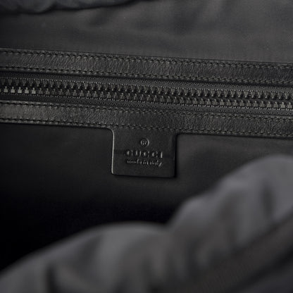 Gucci Techno Canvas Web L'Aveugle Par Amour Embroidered Double Buckle Backpack Black 7 of 11