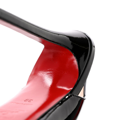Christian Louboutin Patent Flo Sling 120 Pumps 38 Black Rouge Lipstick 9 of 13
