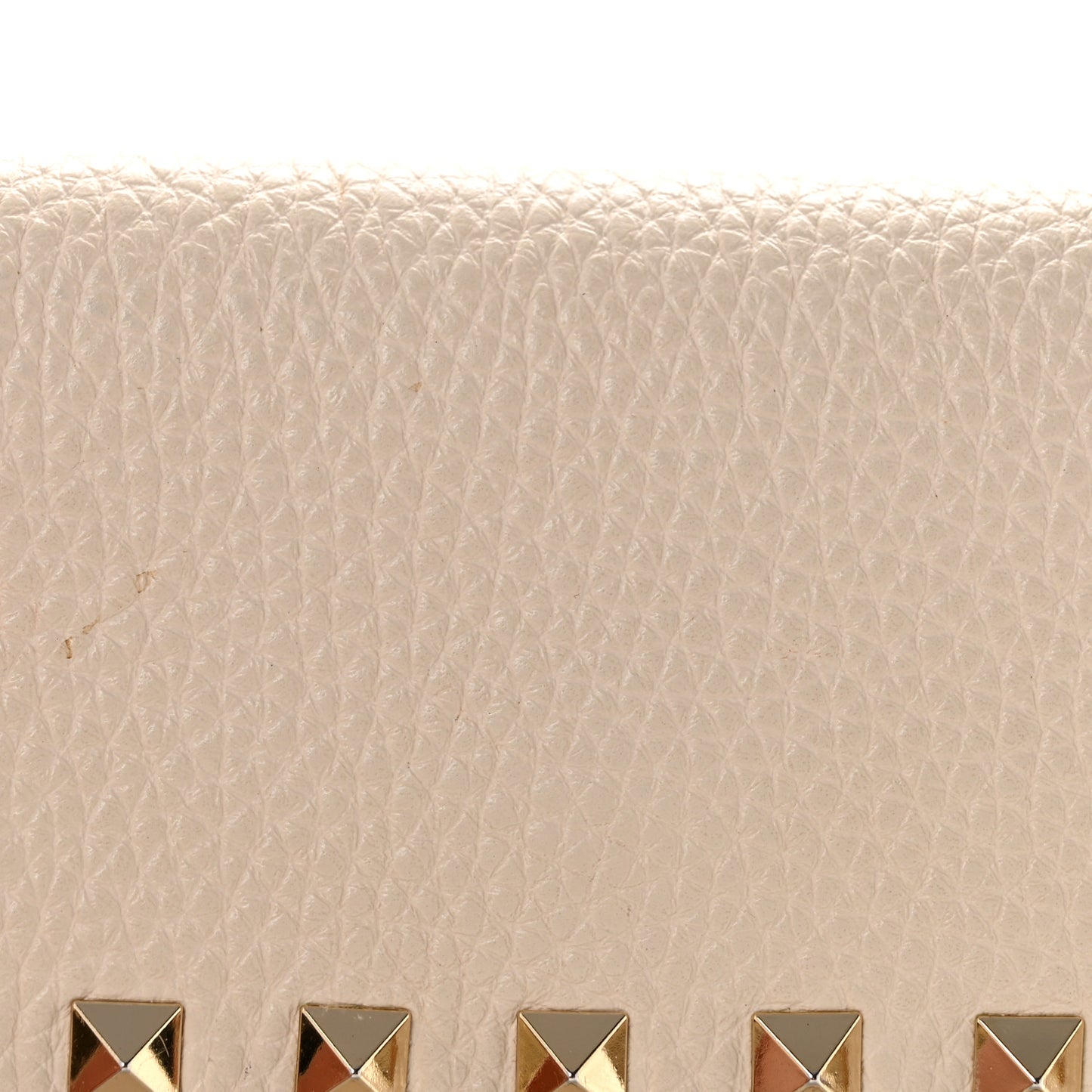 Grainy Calfskin Rockstud Crossbody Pouch Light Ivory