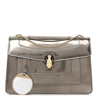 Bulgari Metallic Calfskin Serpenti Forever Crossbody Bag Silver 3 of 11
