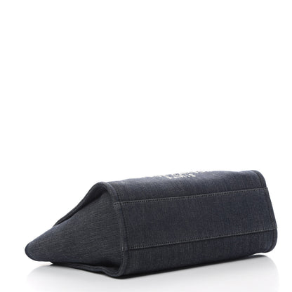 Chanel Denim Small Deauville Tote Dark Blue 4 of 10