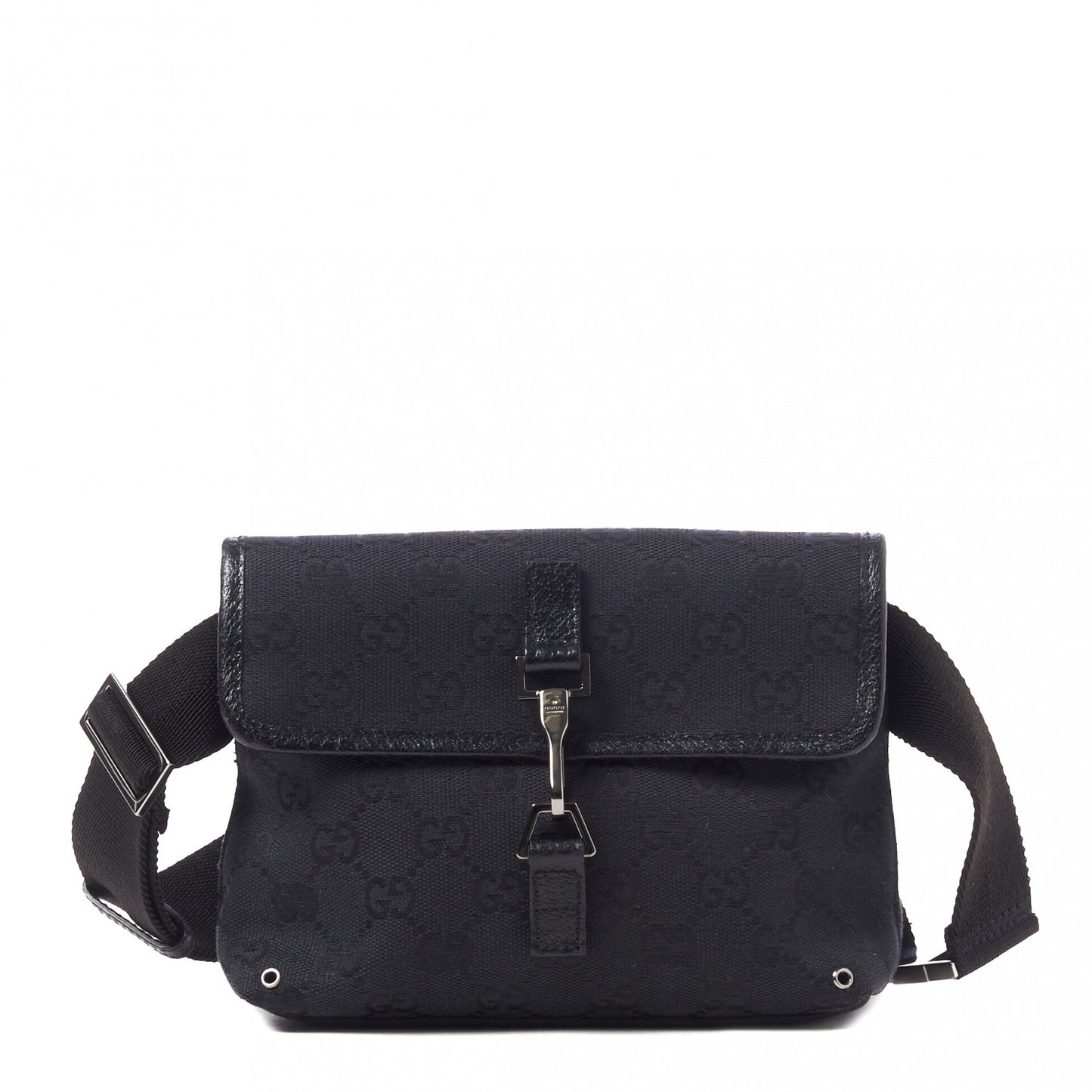 GG Monogram Web Flight Belt Bag Black