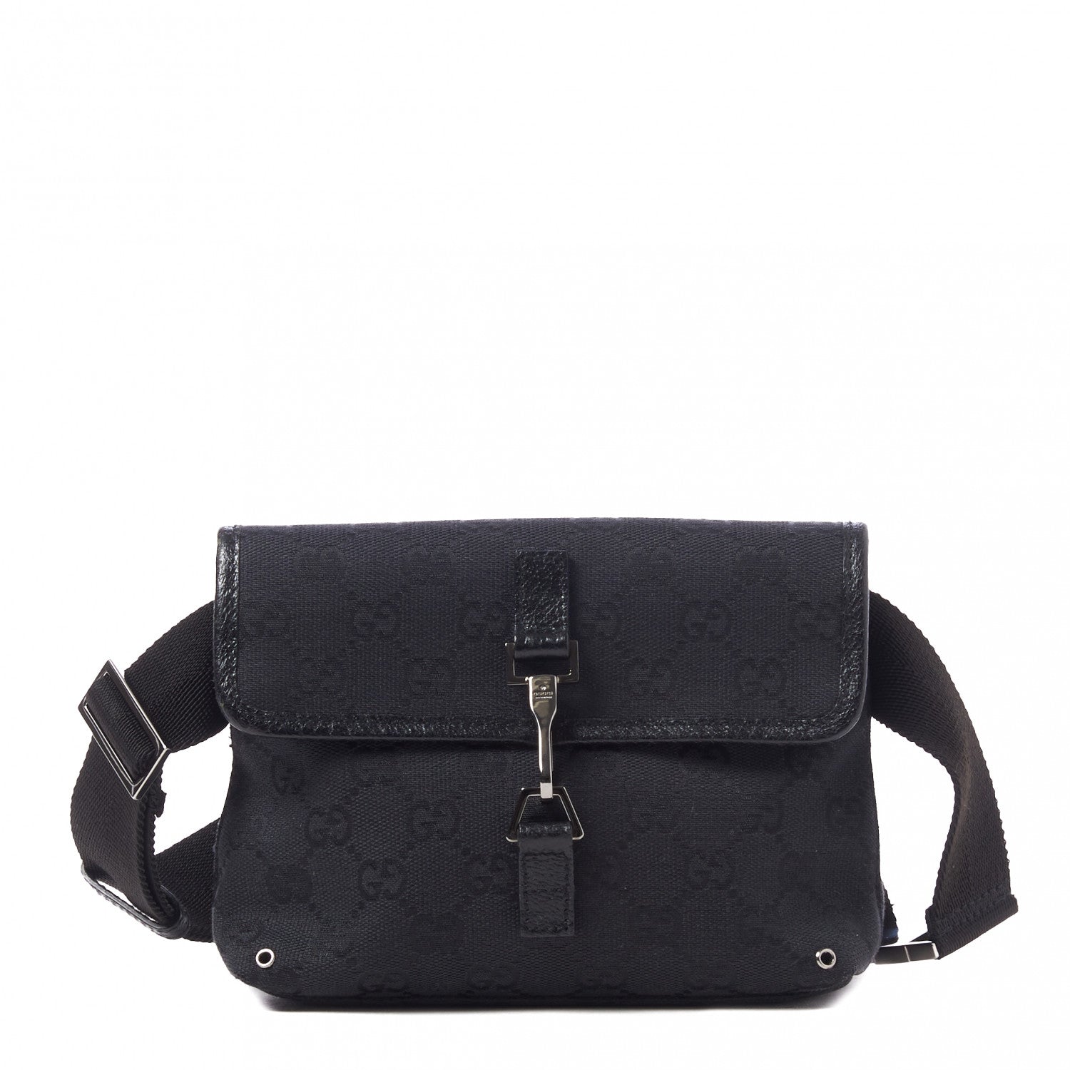 Gucci GG Monogram Web Flight Belt Bag Black 1 of 10
