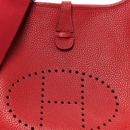 Hermes Taurillon Clemence Evelyne III PM Rouge Grenat 9 of 11
