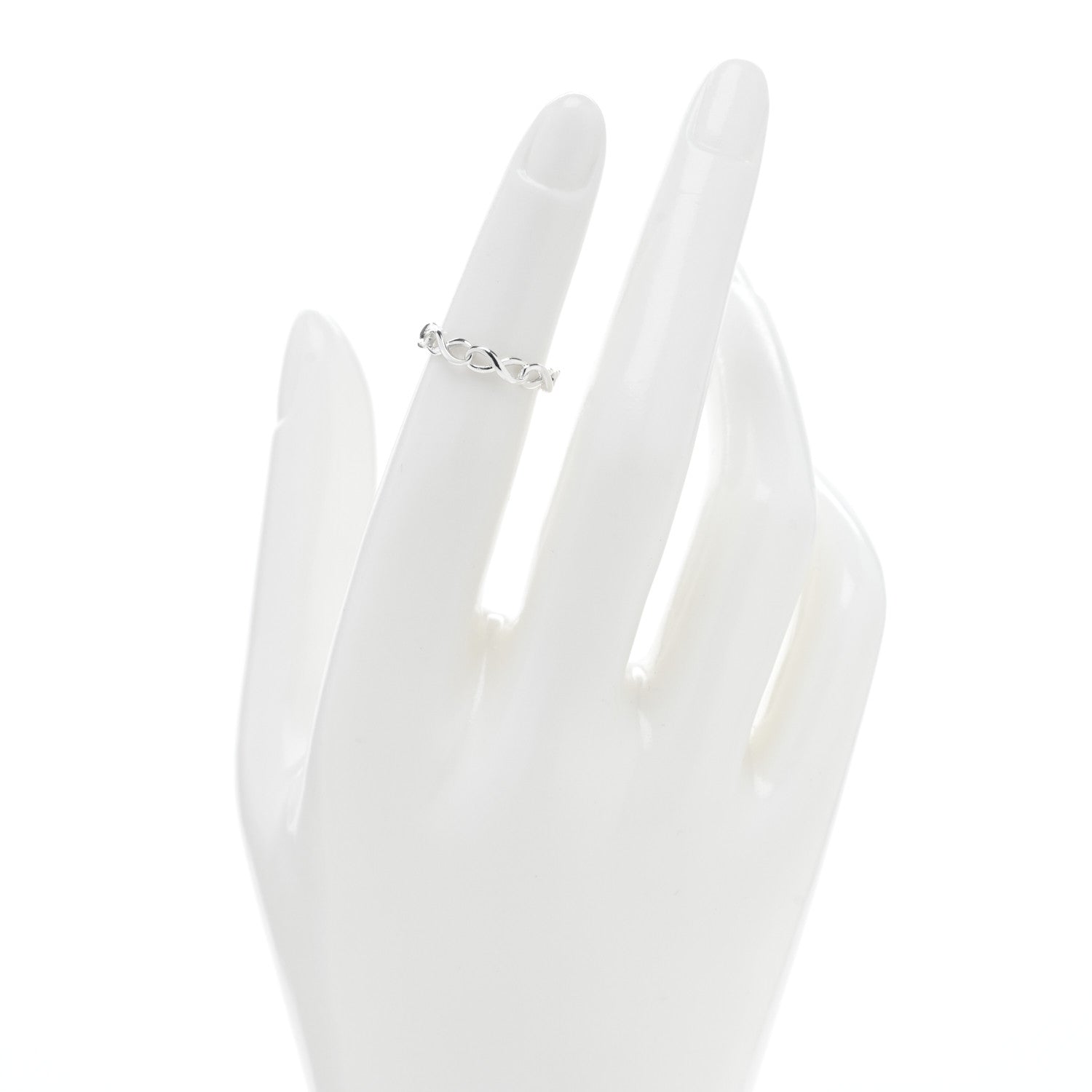Tiffany Sterling Silver Narrow Infinity Band Ring 46 3.75 2 of 5
