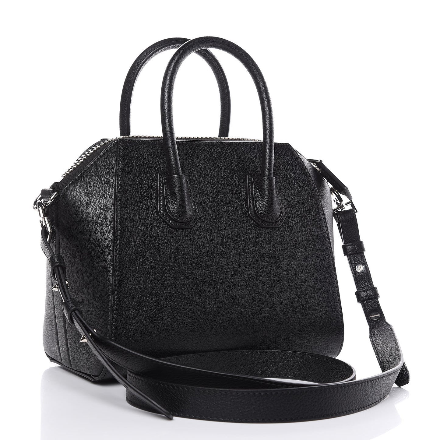 Sugar Goatskin Striped Mini Antigona Black