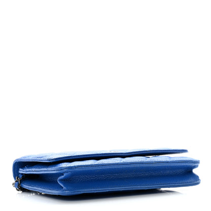 Chanel Caviar Quilted Wallet On Chain WOC Blue 3 of 12