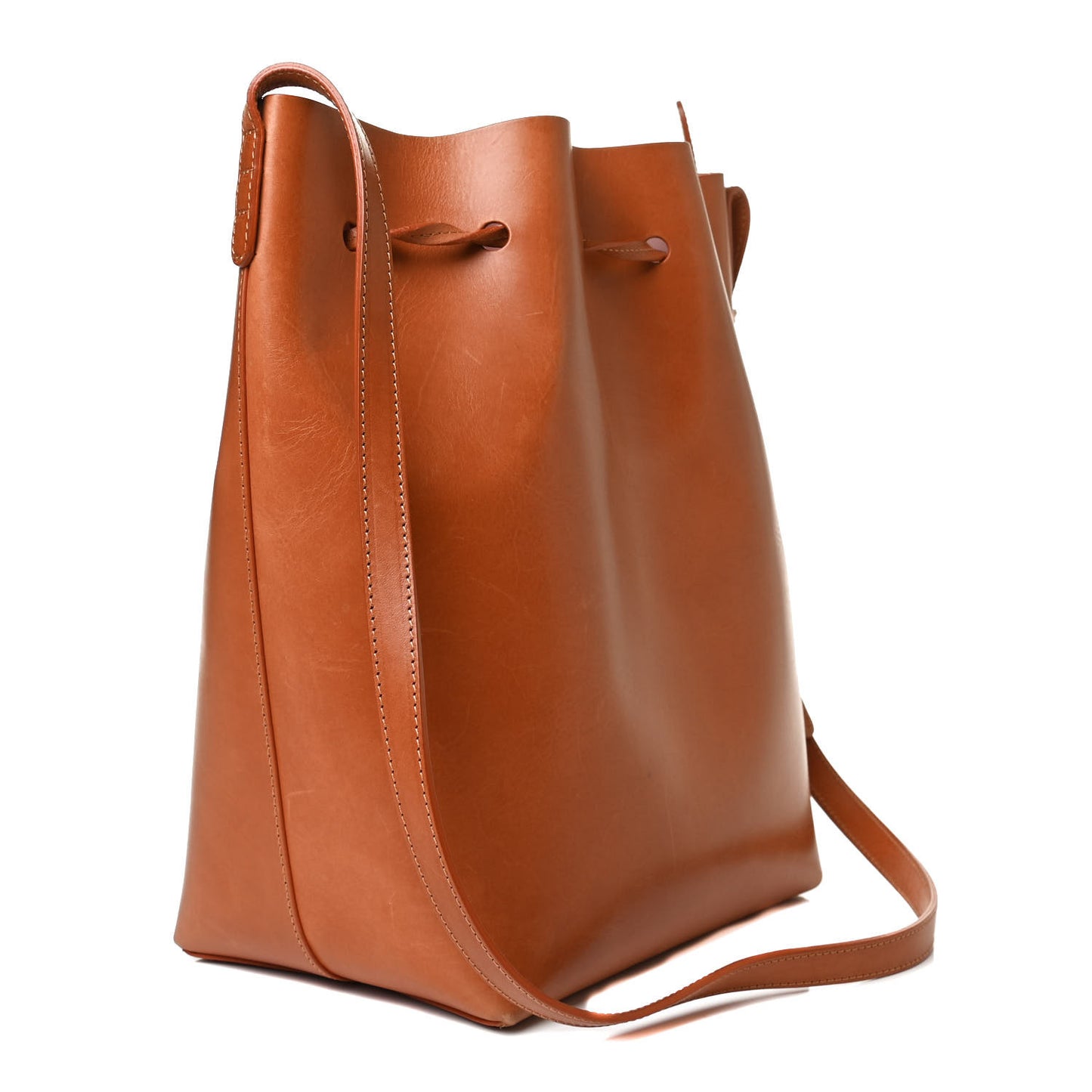 Vegetable Tanned Calfskin Bucket Bag Cammello Rosa